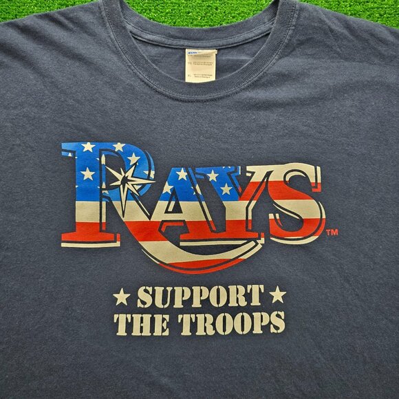 Tampa Bay Rays Tshirt Mens XL Blue Short Sleeve Baseball Support the Troops‎ - Picture 2 of 6
